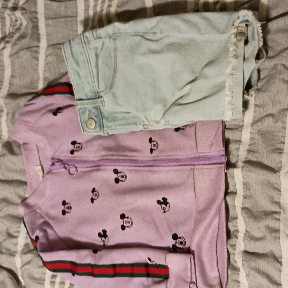 Disney Mickey Mouse girls jacket 5, SO shorts 7